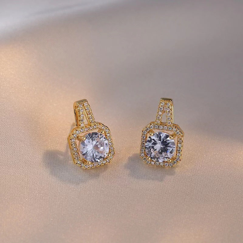 Zircon Gem Pendant Chain Choker Jewelry Set