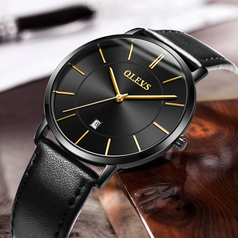 Men Luxury Leather Waterproof Watches
