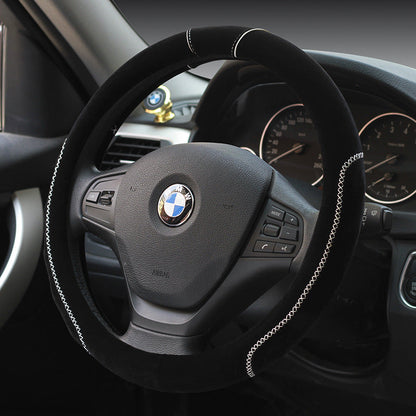 Car plush steering wheel cover
