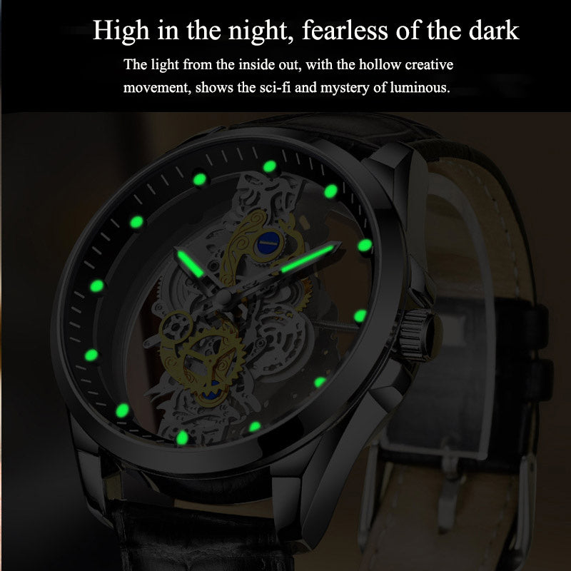 Automatic Quartz Skeleton Watch