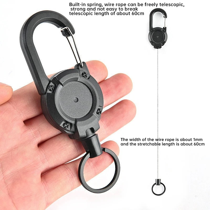 Mountaineering Buckle Outdoor Retractable Key Chain