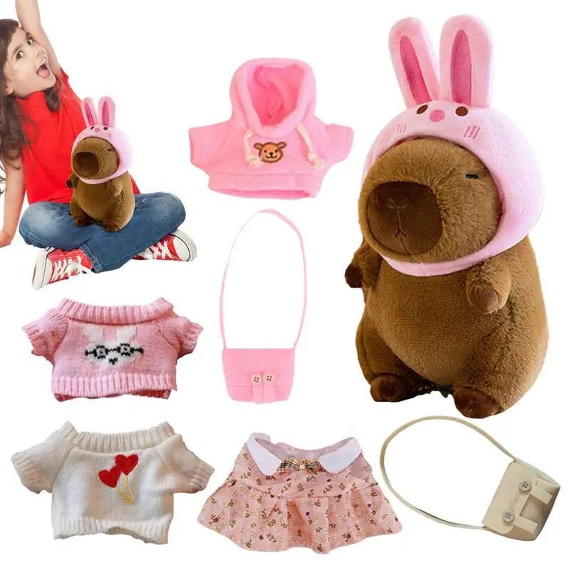 9 Inch Dress Up Capybara Plush Doll Toy