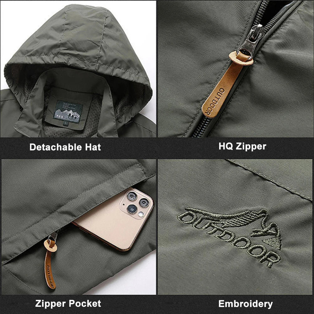 Waterproof Outdoor Hooded Coat Men Tactical Jacket