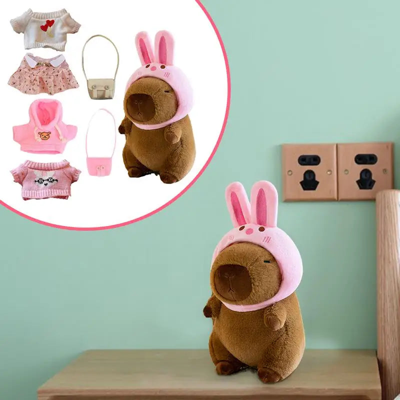 9 Inch Dress Up Capybara Plush Doll Toy