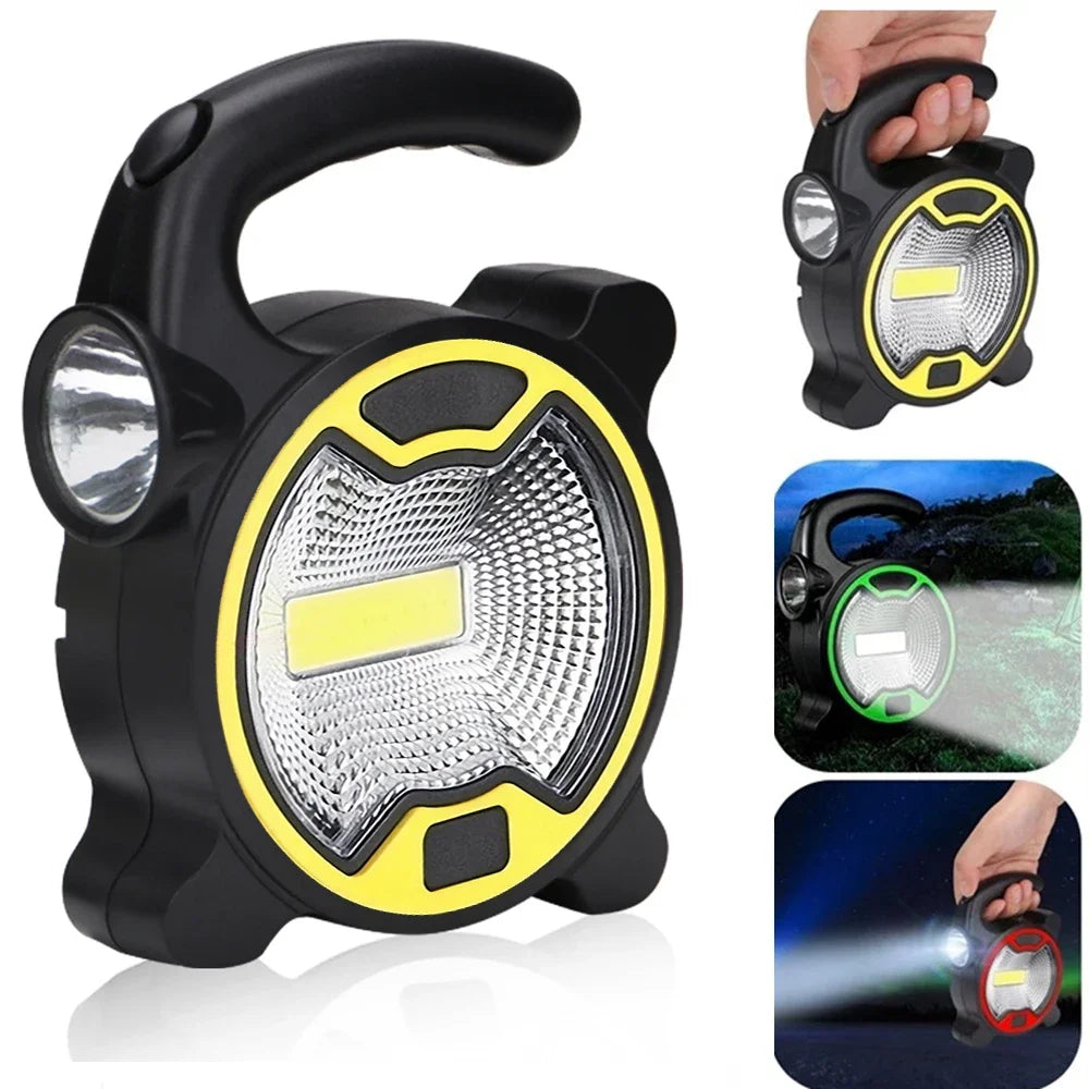 LED Powered Handheld Lantern COB Super Bright Flashlight Outdoor