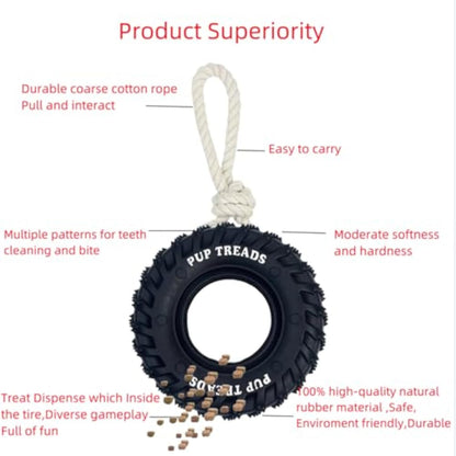 Durable Dog Toy Rubber Wheel
